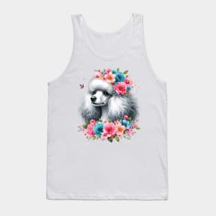 A poodle with beautiful colorful flowers Tank Top